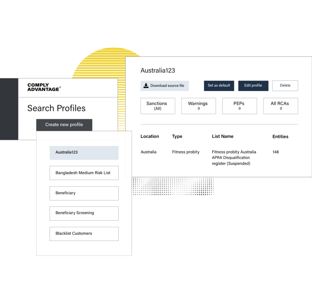 Sanctions screening API